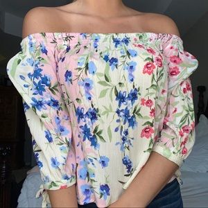 Floral off the shoulder top size S/M